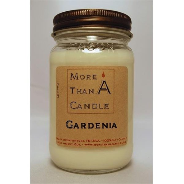 More Than A Candle More Than A Candle GDA16M 16 oz Mason Jar Soy Candle; Gardenia GDA16M